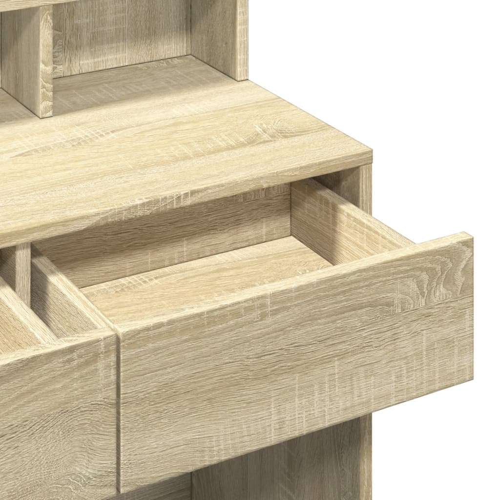 Sminkebord med LED sonoma eik 80x41x134,5 cm