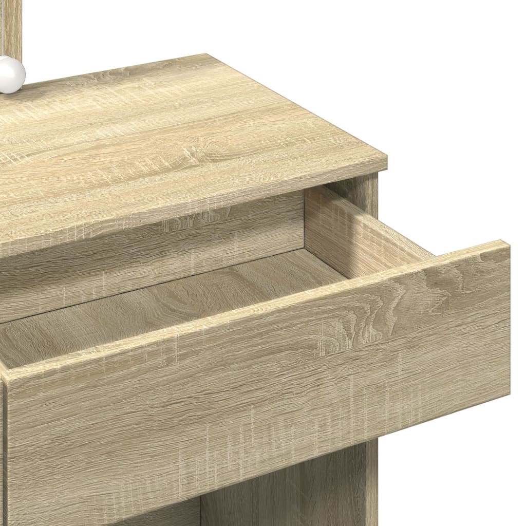 Sminkebord med LED sonoma eik 100x40x130 cm