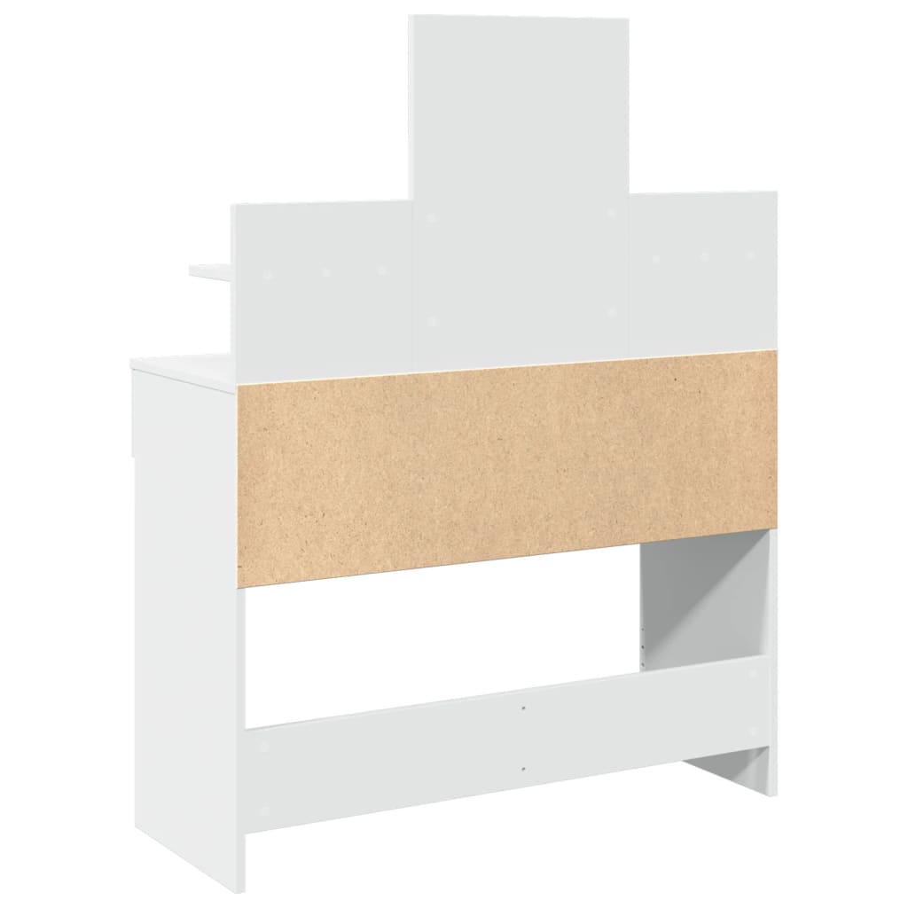 Sminkebord med LED hvit 100x40x130 cm