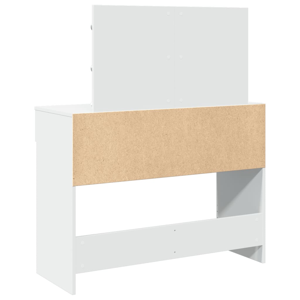 Sminkebord med LED hvit 100x40x120 cm