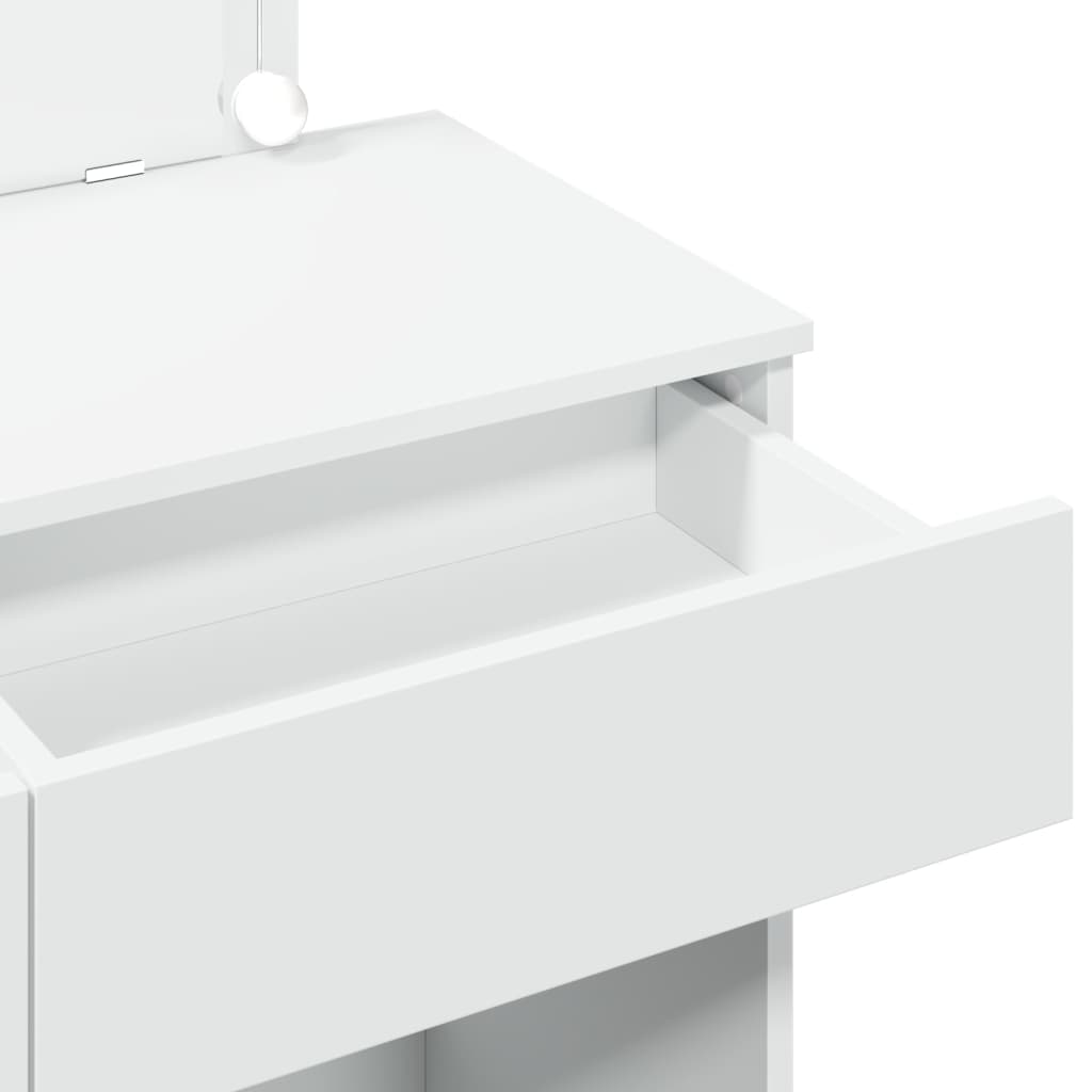 Sminkebord med LED hvit 100x40x120 cm