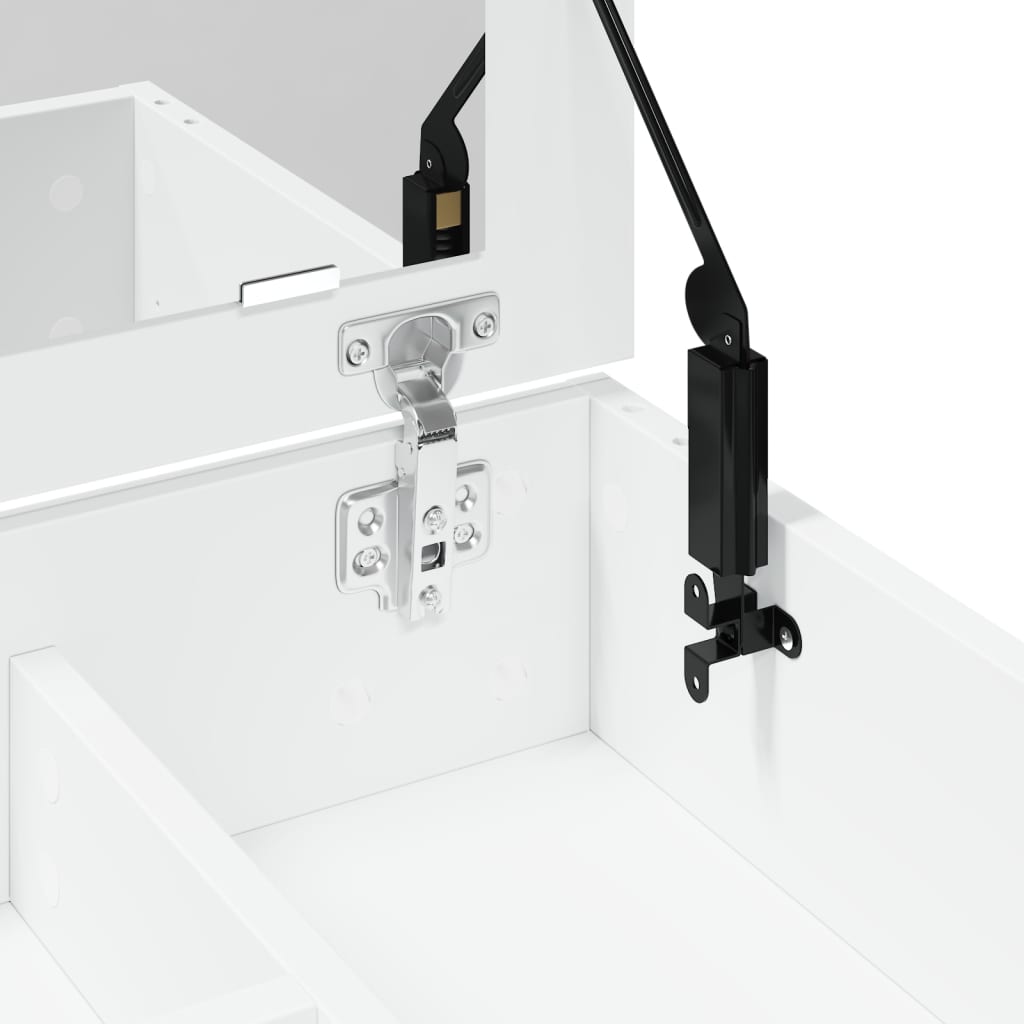 Sminkebord med speil hvit 73x46,5x120 cm