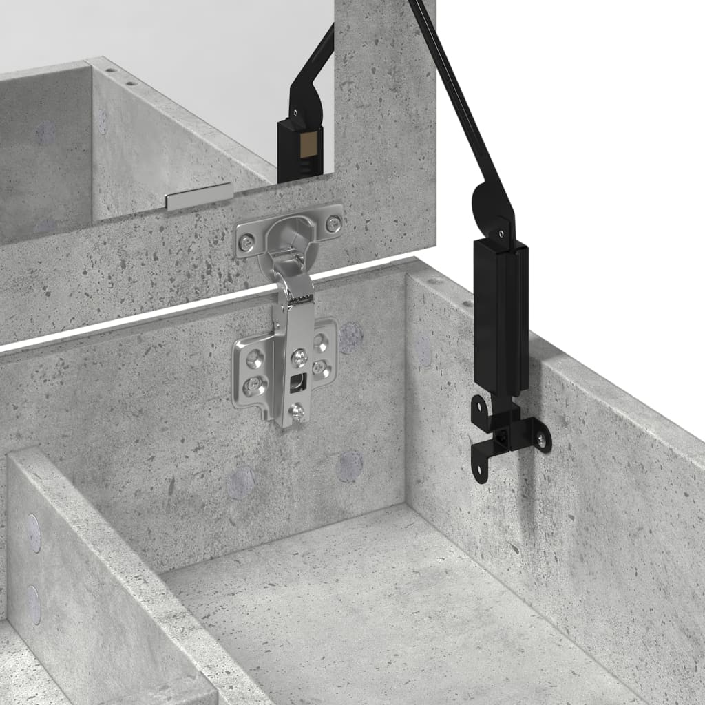 Sminkebord med speil betonggrå 73x46,5x120 cm