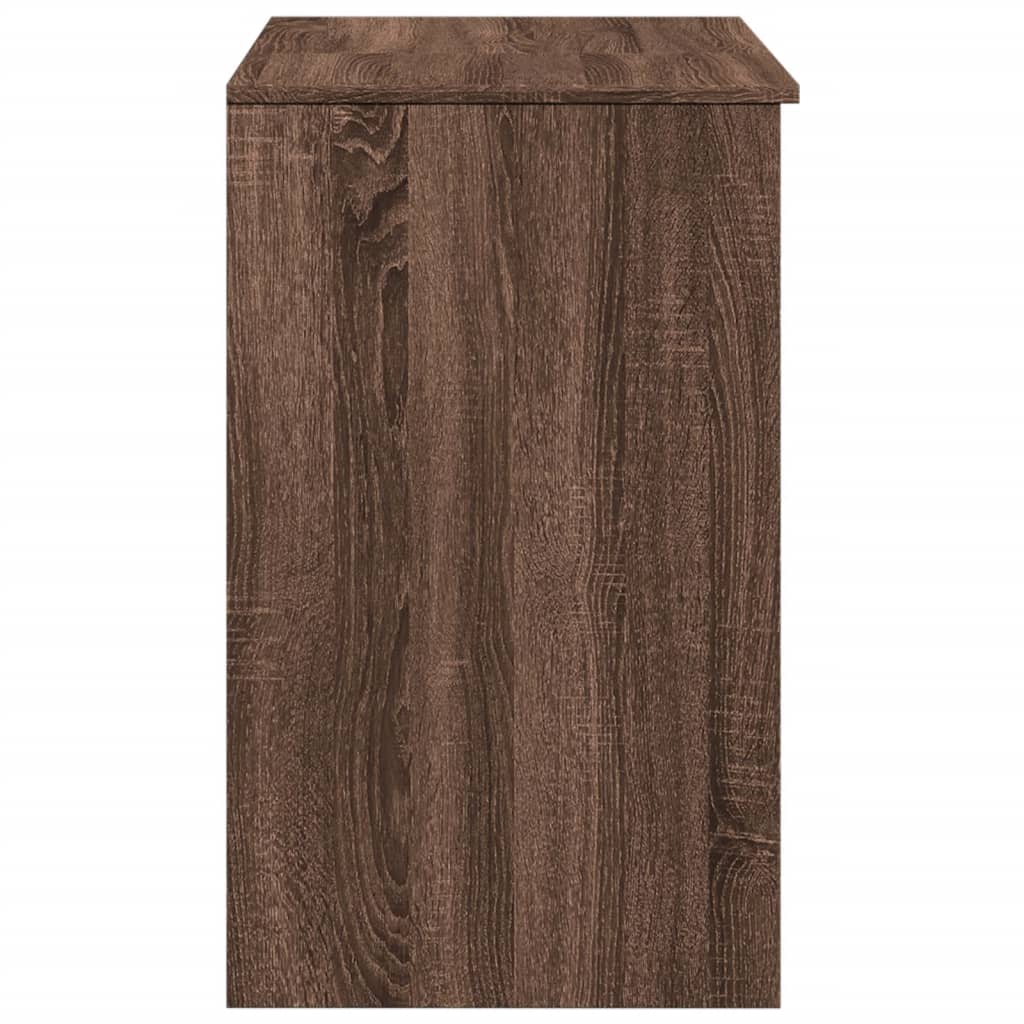 Sminkebord med speil brun eik 73x46,5x120 cm