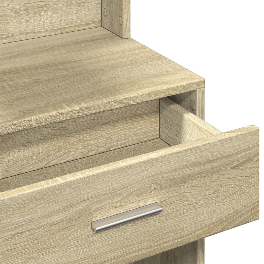 Sminkebord med skap sonoma eik 80x35x132 cm