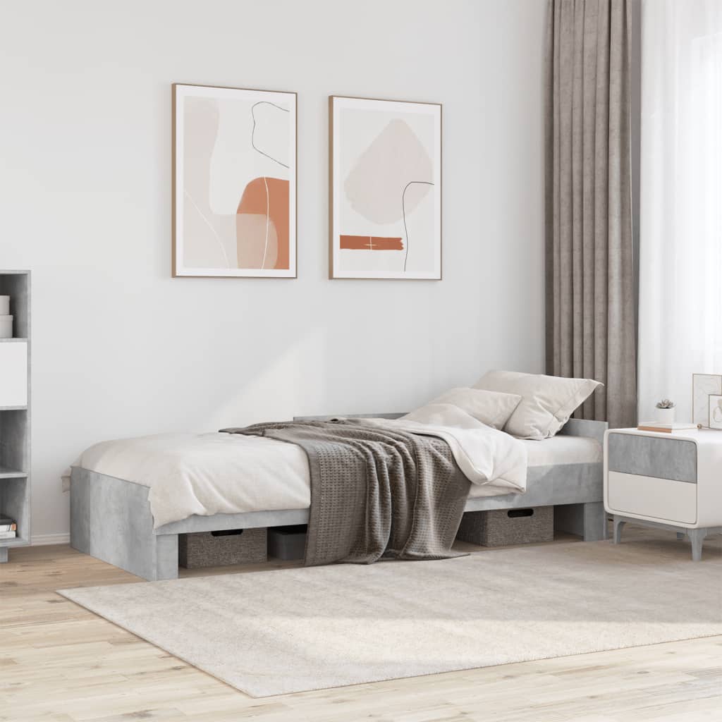 Sengeramme betonggrå 90x190 cm konstruert tre