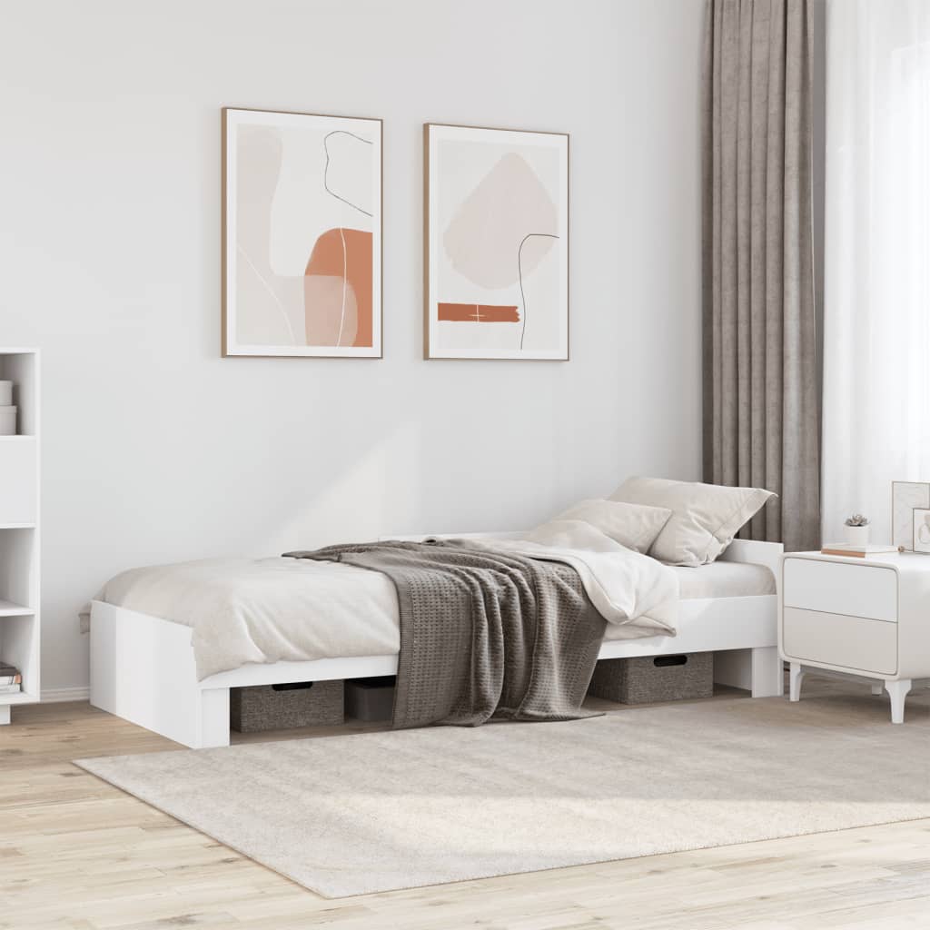 Sengeramme hvit 75x190 cm konstruert tre