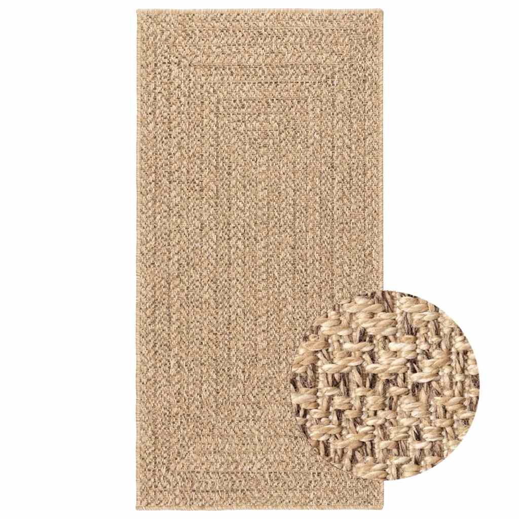 Teppe ZIZUR beige 60x110 cm jute-utseende innendørs og utendørs