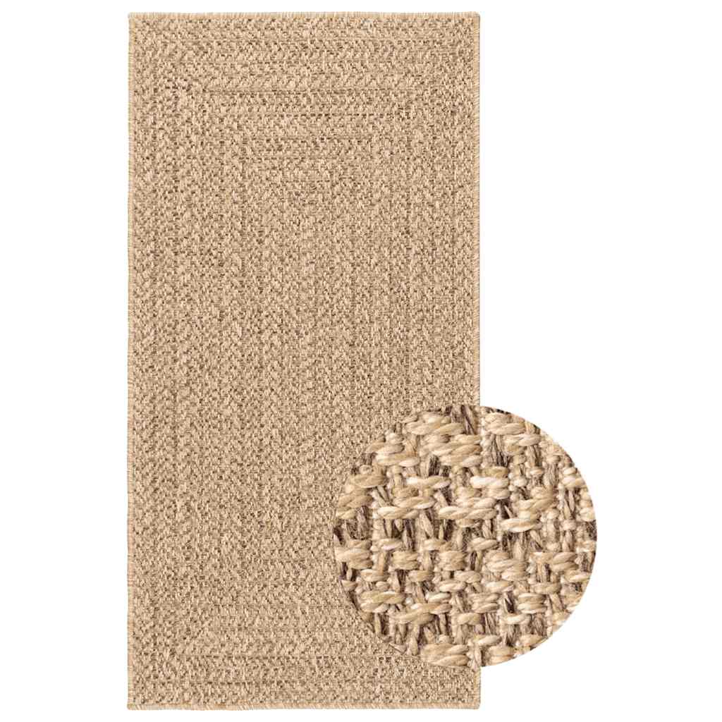 Teppe ZIZUR beige 80x250 cm jute-utseende innendørs og utendørs