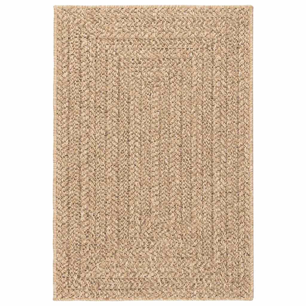Teppe ZIZUR beige 100x200cm jute-utseende innendørs og utendørs