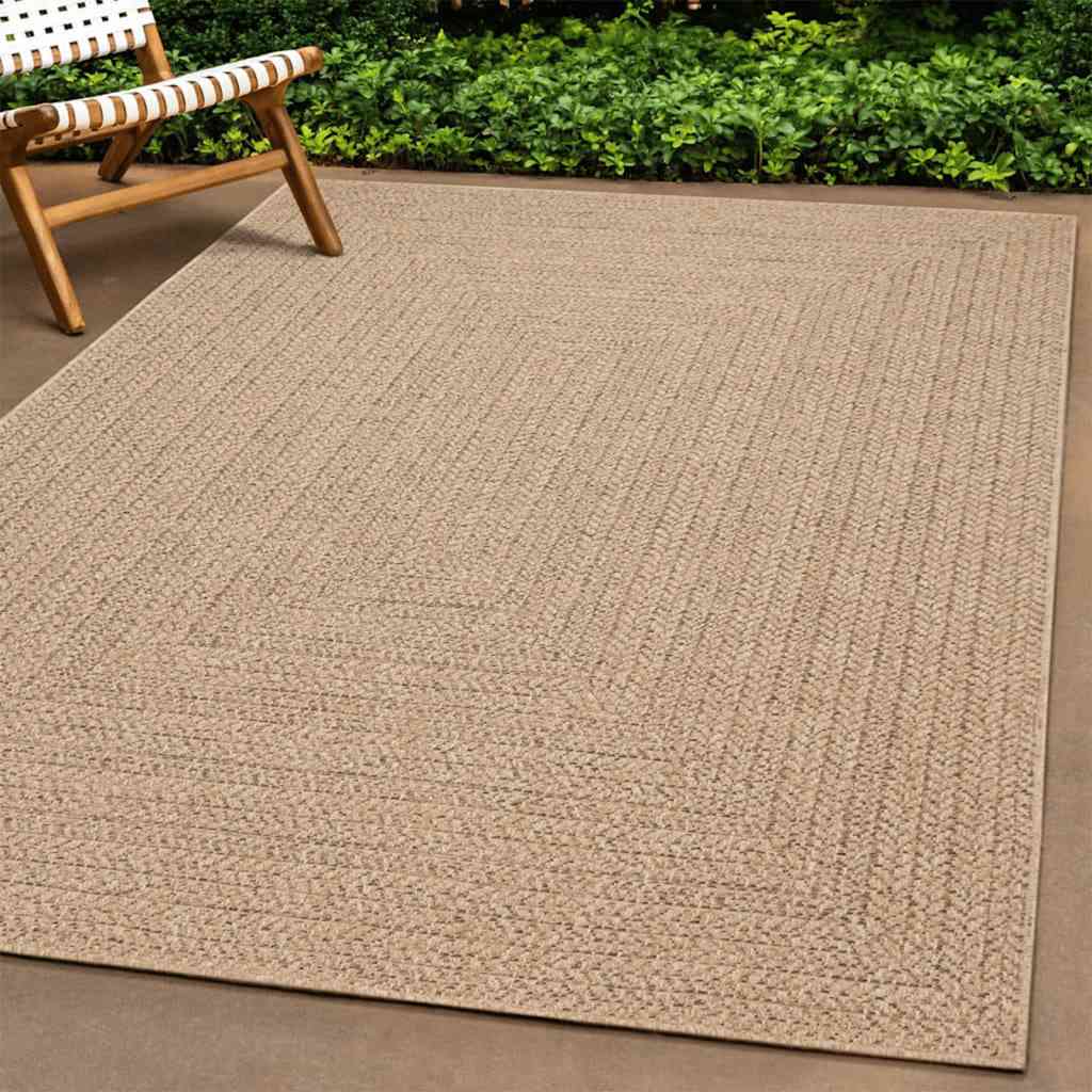 Teppe ZIZUR beige 160x230cm jute-utseende innendørs og utendørs
