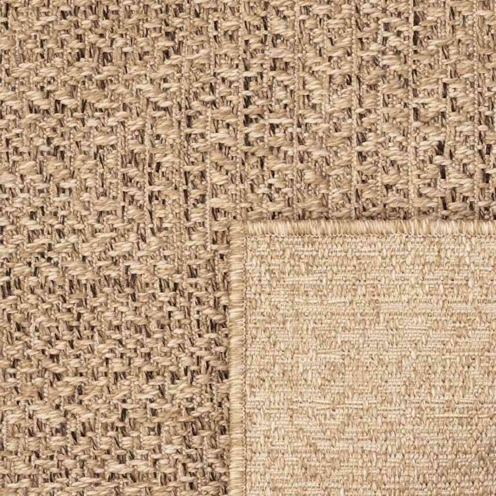 Teppe ZIZUR beige 200x200cm jute-utseende innendørs og utendørs