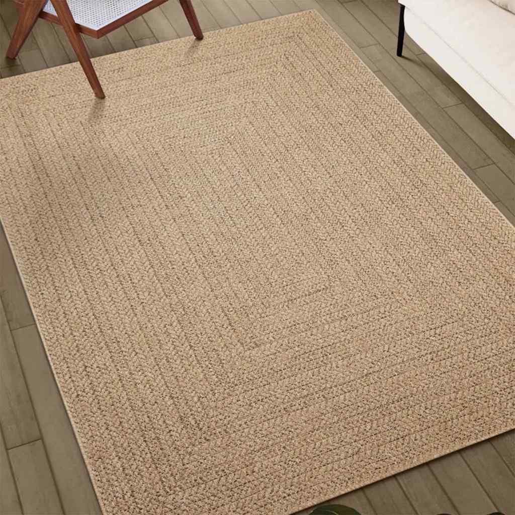 Teppe ZIZUR beige 240x240cm jute-utseende innendørs og utendørs