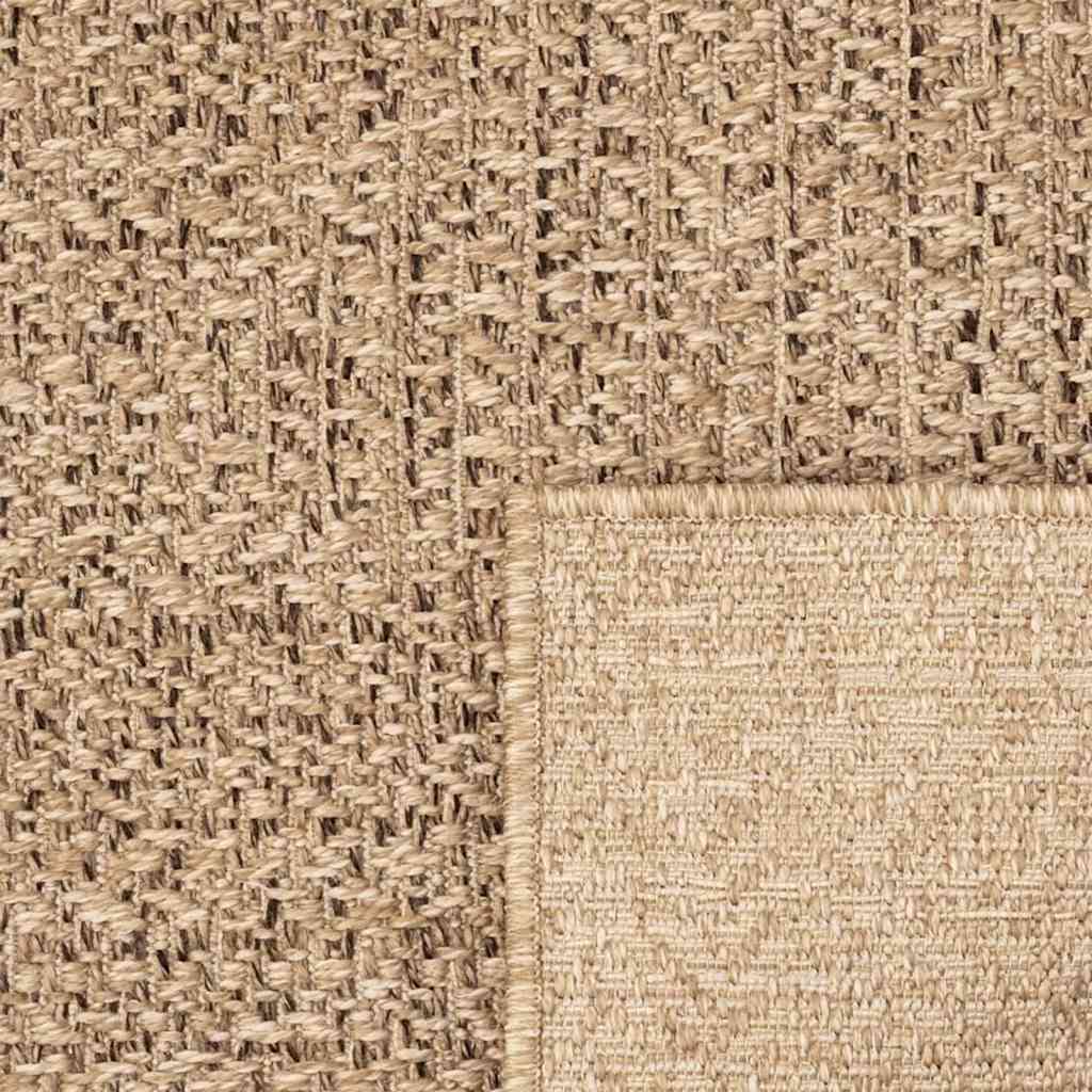 Teppe ZIZUR beige 240x240cm jute-utseende innendørs og utendørs