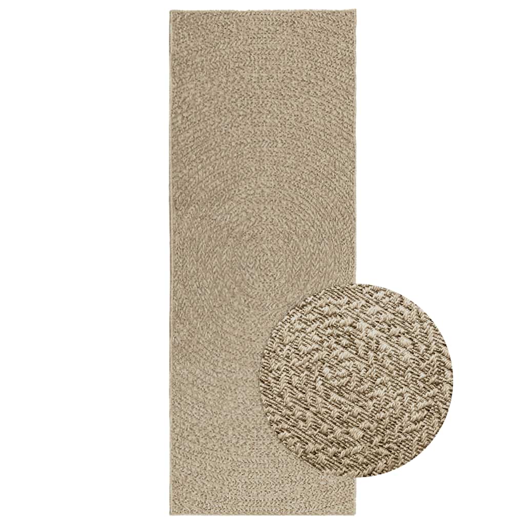 Teppe ZIZUR beige 80x200 cm jute-utseende innendørs og utendørs