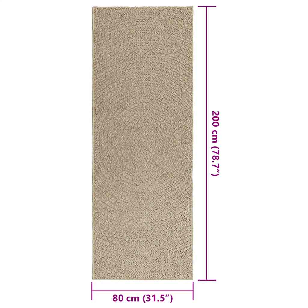 Teppe ZIZUR beige 80x200 cm jute-utseende innendørs og utendørs
