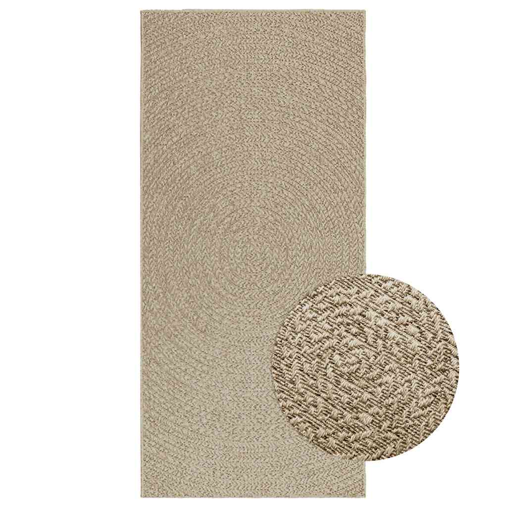 Teppe ZIZUR beige 100x200cm jute-utseende innendørs og utendørs