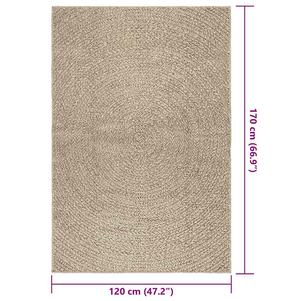 Teppe ZIZUR beige 120x170cm jute-utseende innendørs og utendørs