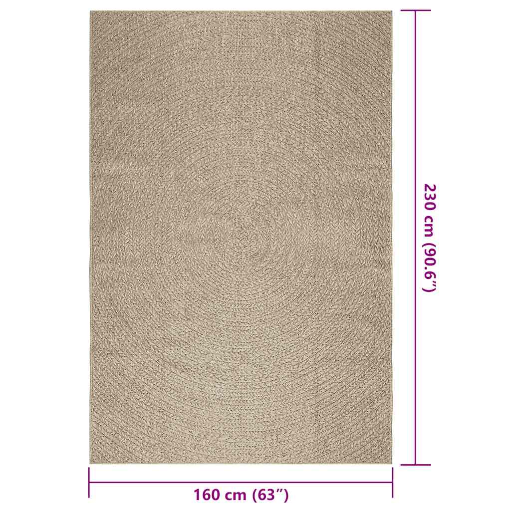 Teppe ZIZUR beige 160x230cm jute-utseende innendørs og utendørs
