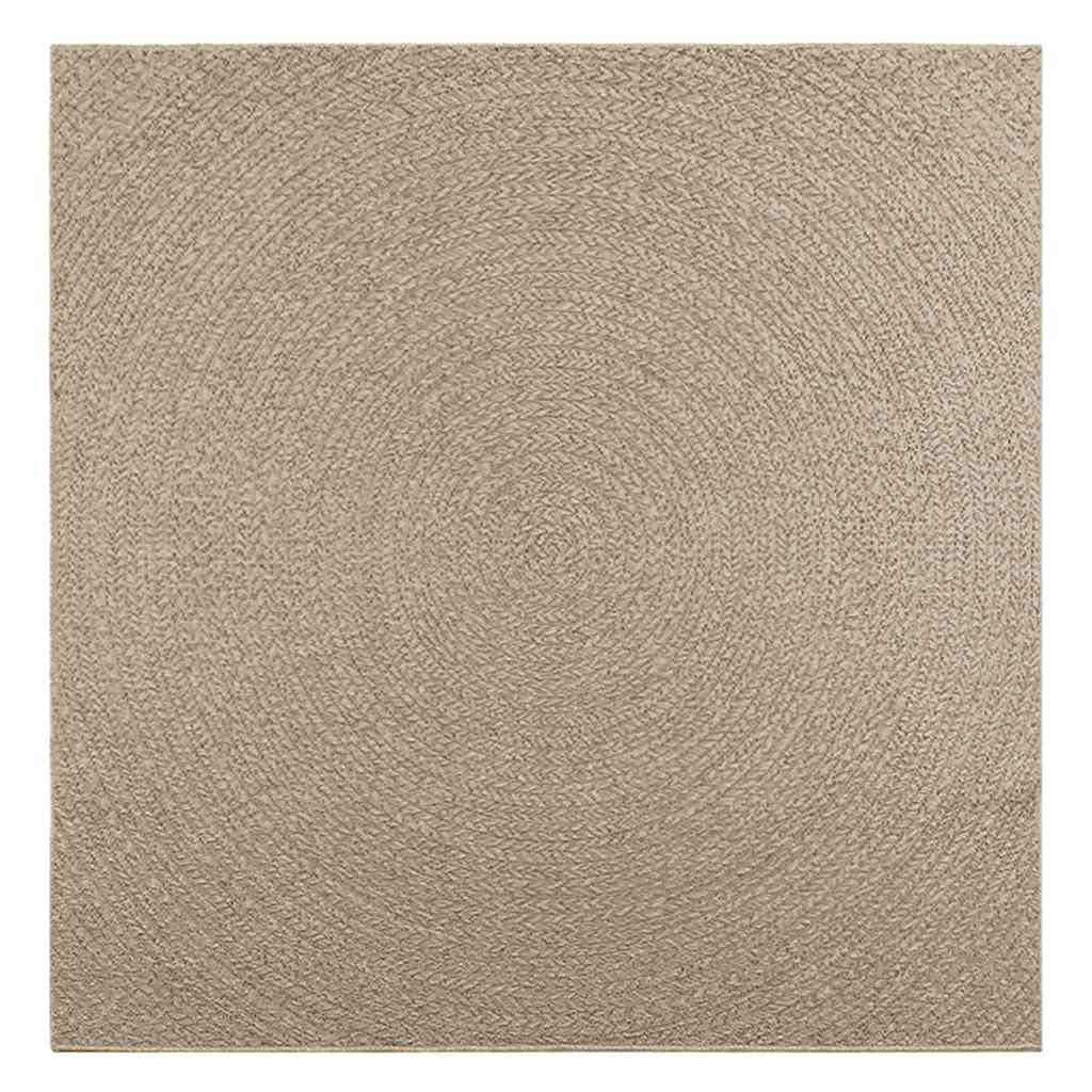 Teppe ZIZUR beige 200x200cm jute-utseende innendørs og utendørs