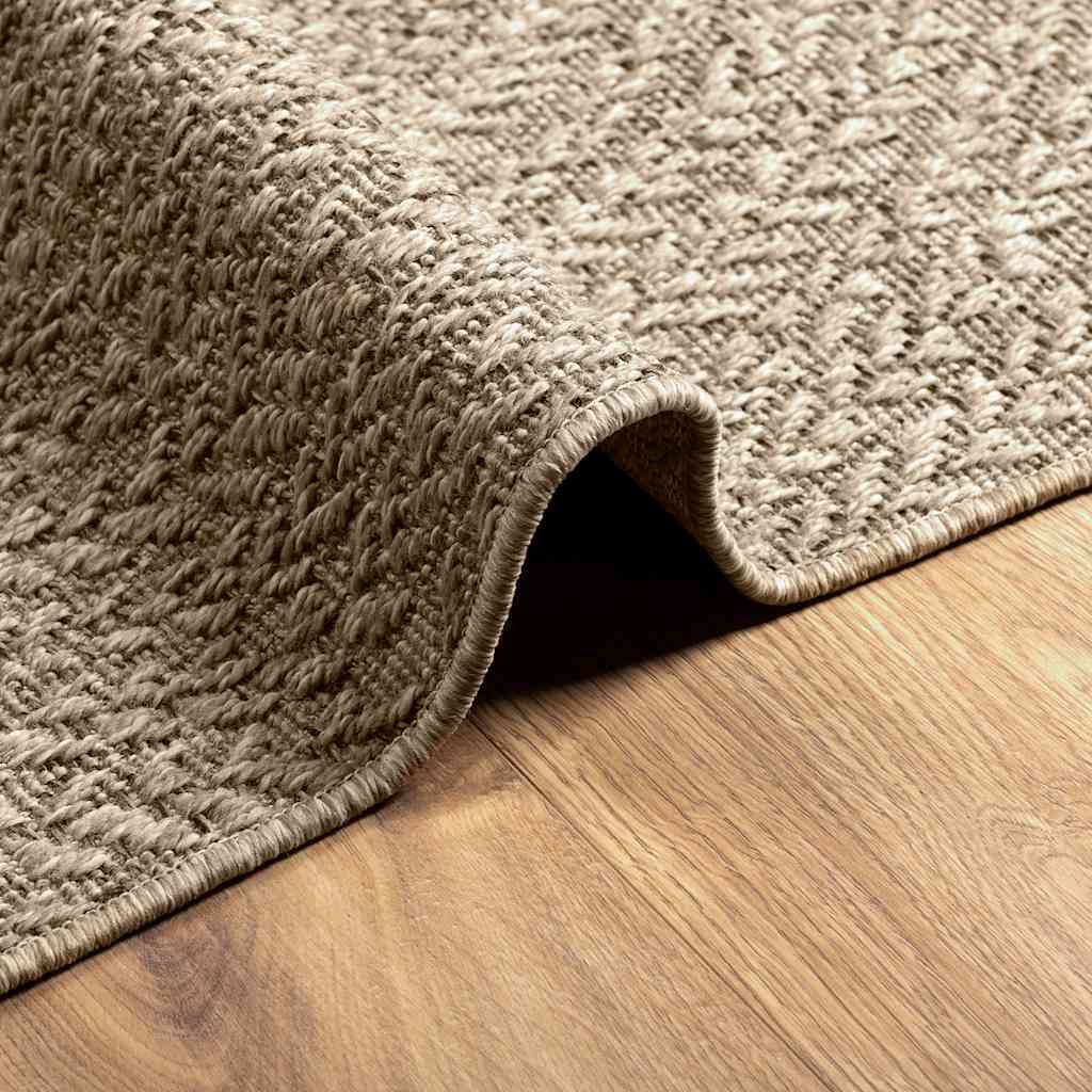 Teppe ZIZUR beige 240x240cm jute-utseende innendørs og utendørs