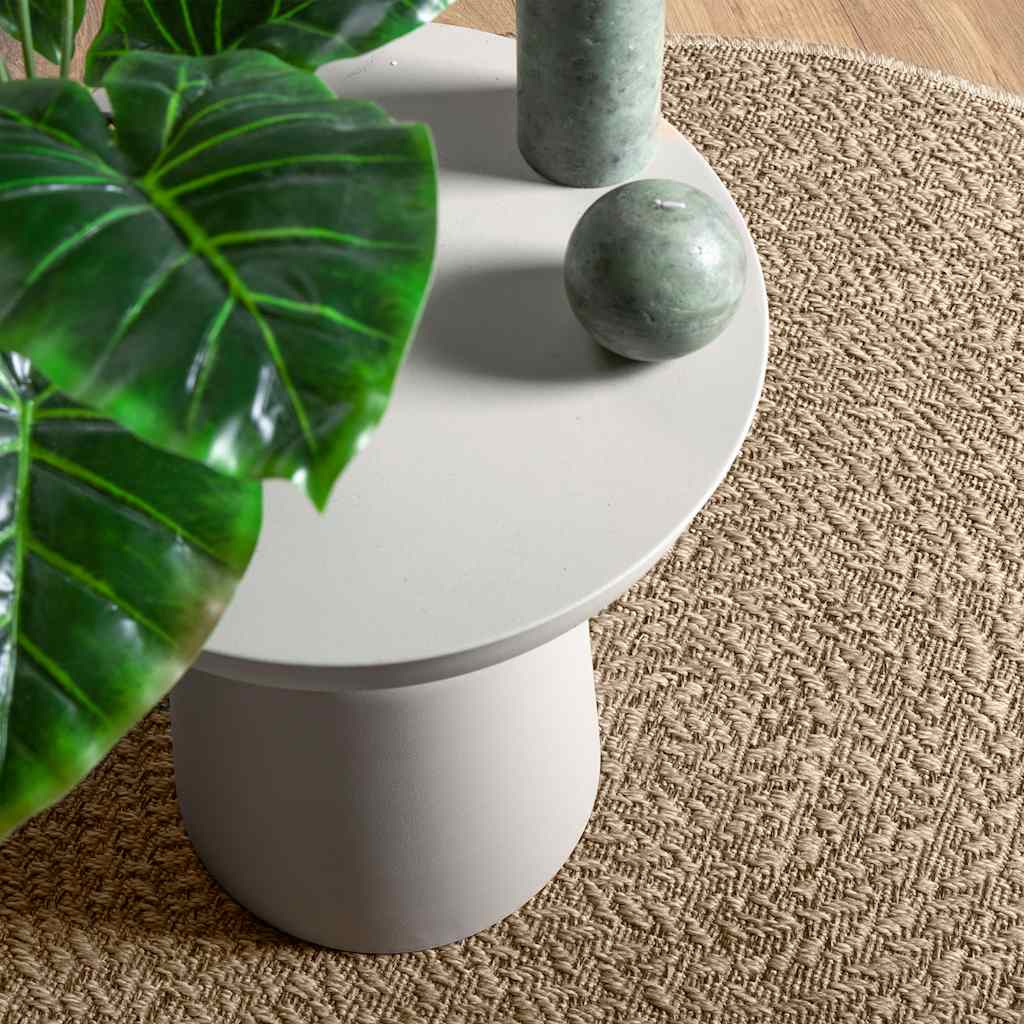 Teppe ZIZUR beige Ø 90 cm jute-utseende innendørs og utendørs