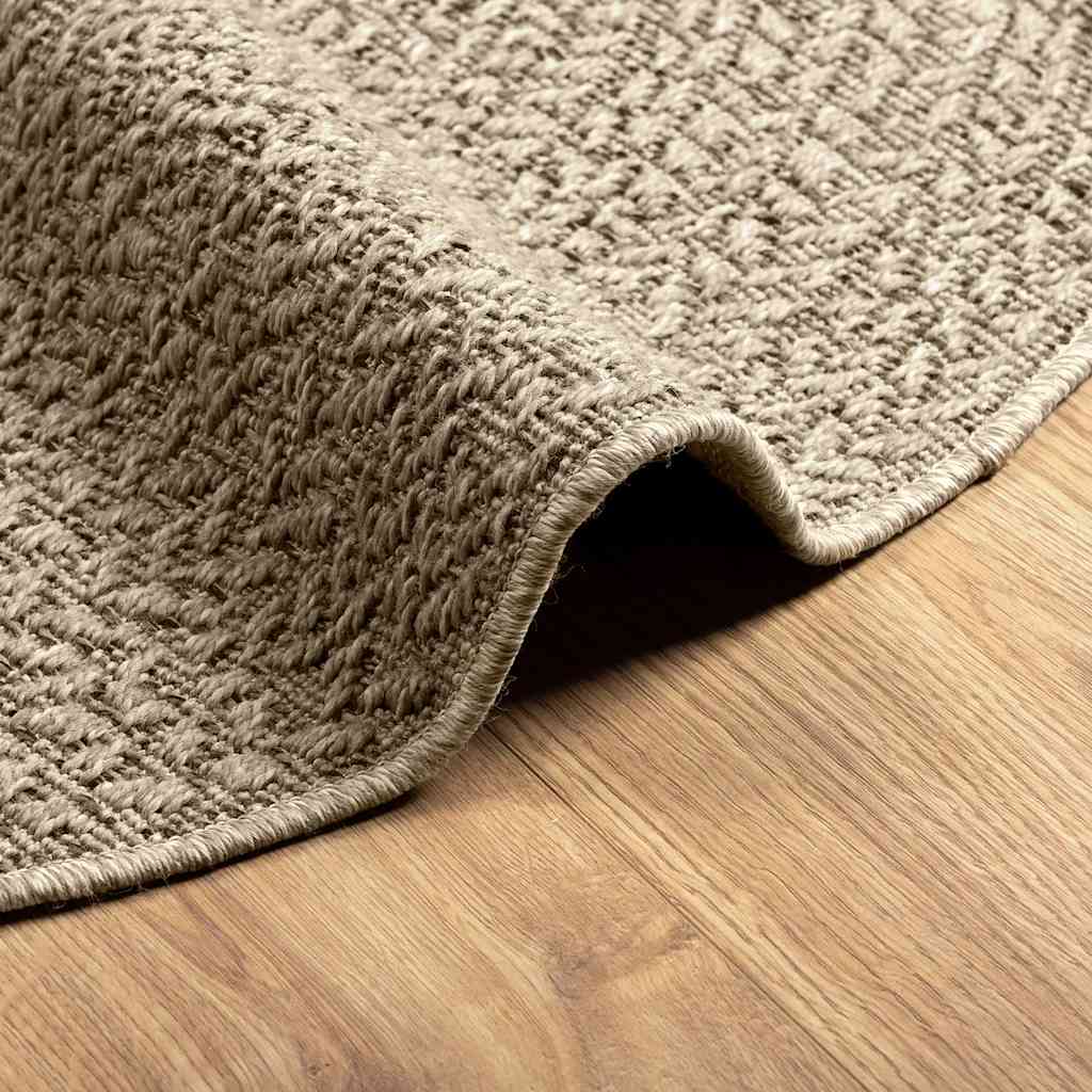 Teppe ZIZUR beige Ø 90 cm jute-utseende innendørs og utendørs