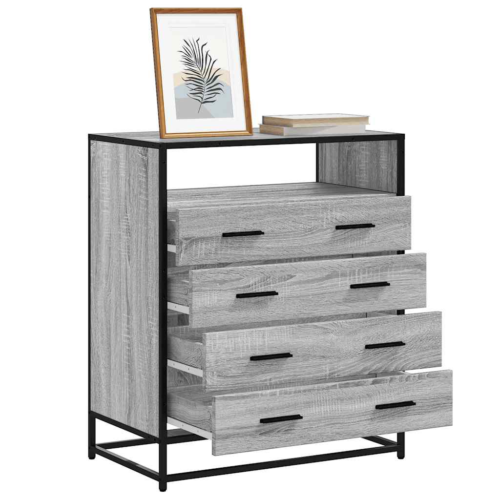 Kommode grå sonoma 70x41x70 cm konstruert tre