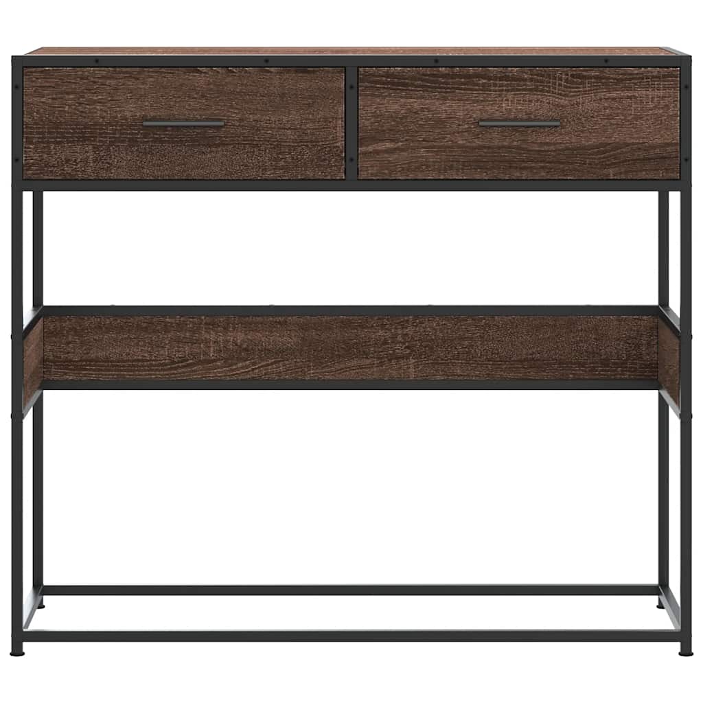 Konsollbord brun eik 90x35x80 cm konstruert tre