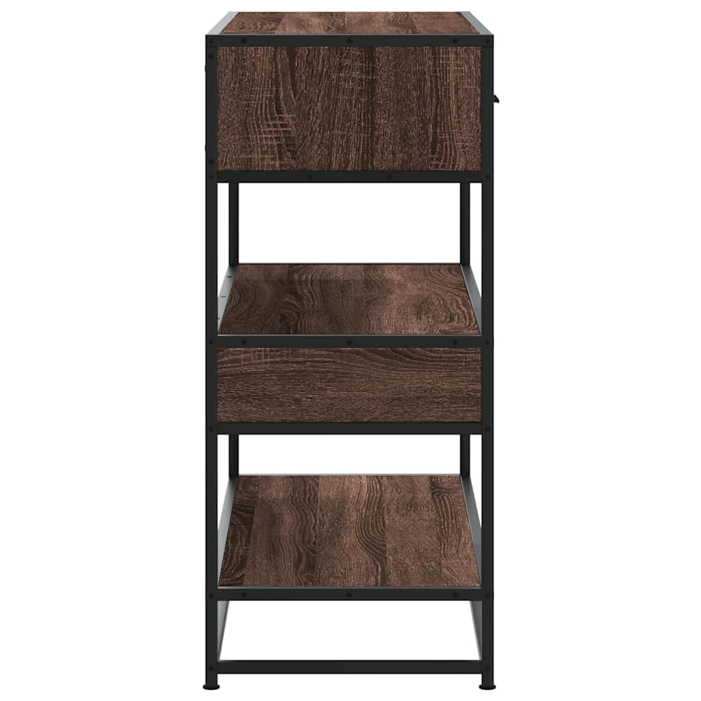 Konsollbord brun eik 90x35x80 cm konstruert tre