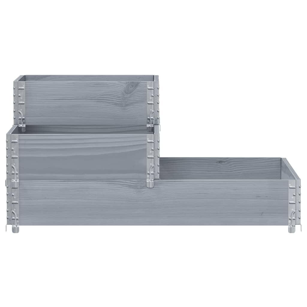 Høybed 3 trinn grå 120x80 cm heltre furu