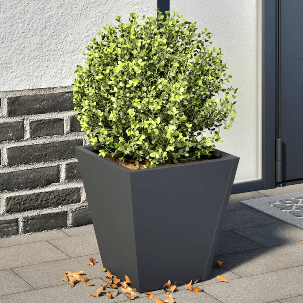 Plantekasser antrasitt 2 stk 30x30x30 cm stål