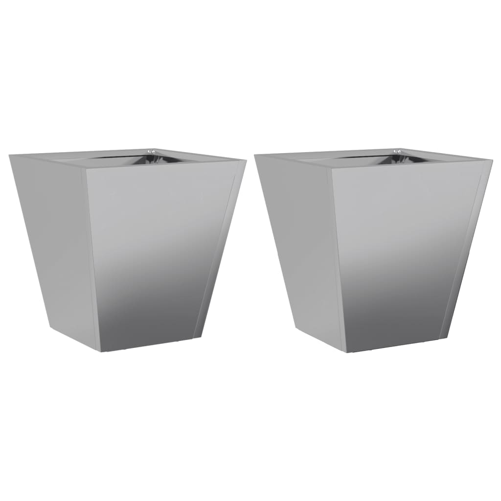 Plantekasser 2 stk 30x30x30 cm galvanisert stål