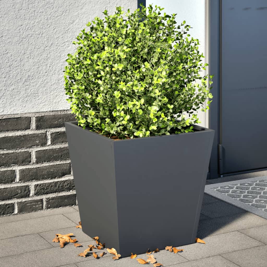 Plantekasser antrasitt 2 stk 40x40x40 cm stål