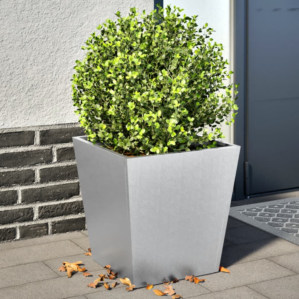 Plantekasser 2 stk 40x40x40 cm galvanisert stål