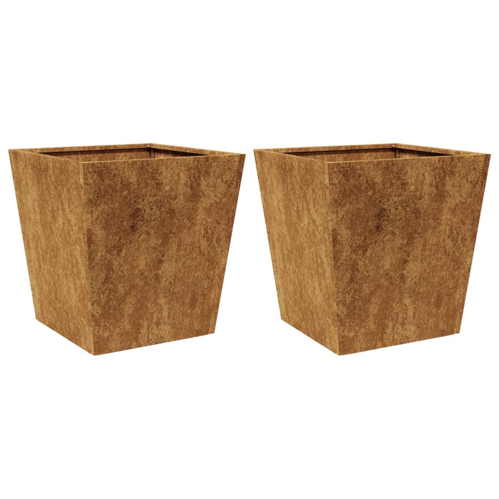 Plantekasser 2 stk 40x40x40 cm cortenstål