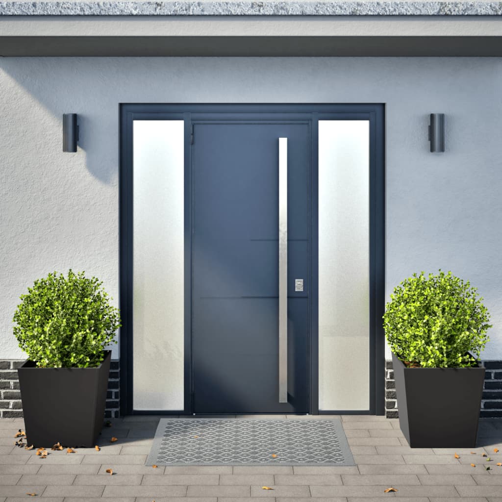 Plantekasser 2 stk svart 50x50x50 cm stål