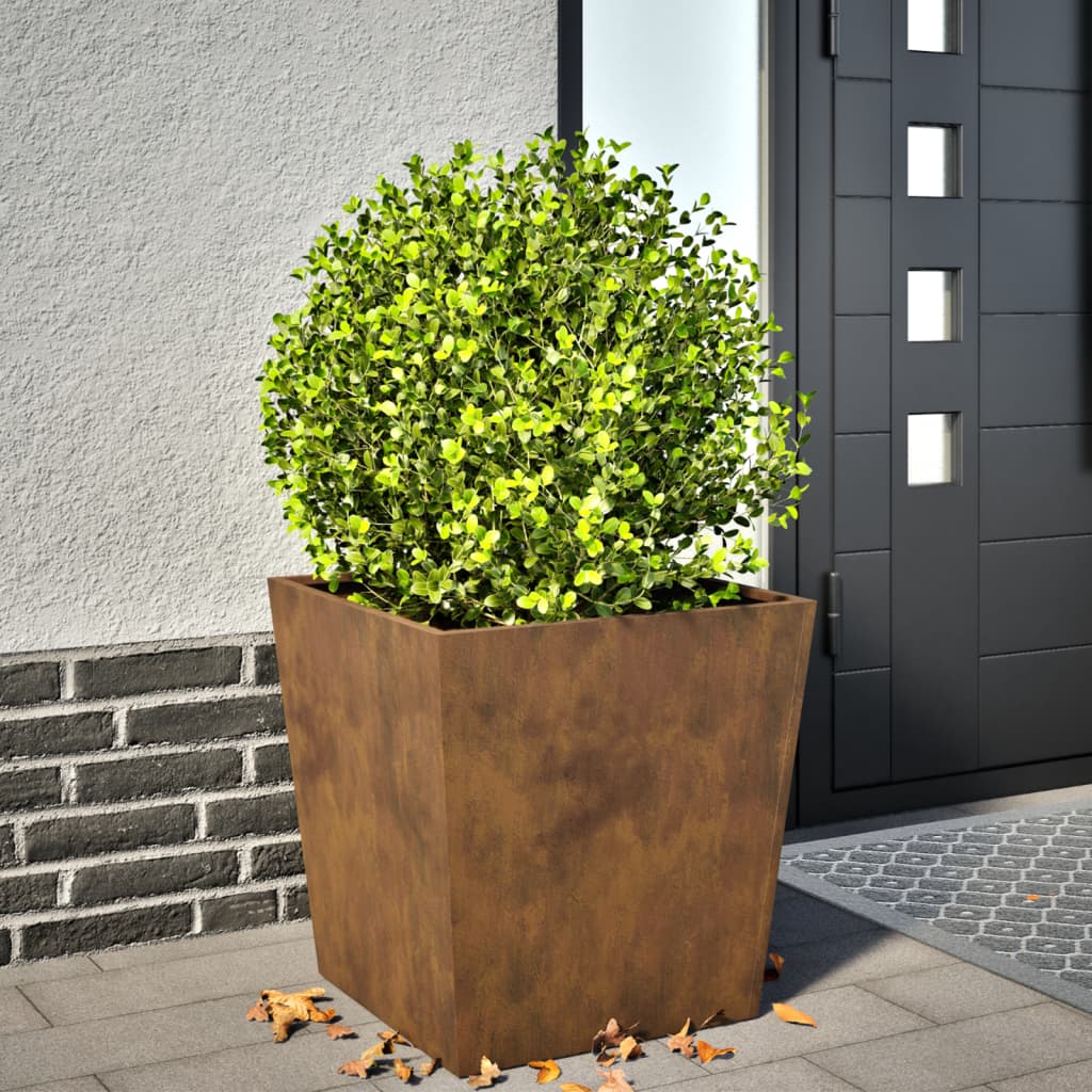 Hageplantekar 50x50x50 cm oksidert stål