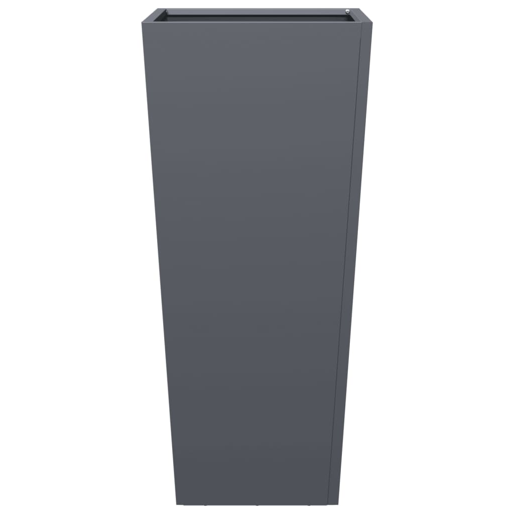Plantekasser 2 stk antrasitt 35x35x75 cm stål