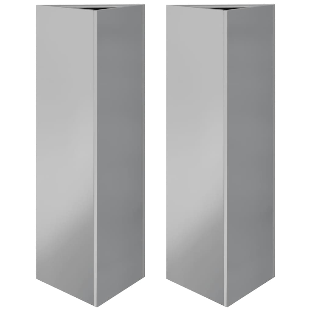 Plantekasser 2 stk 30x26x75 cm galvanisert stål