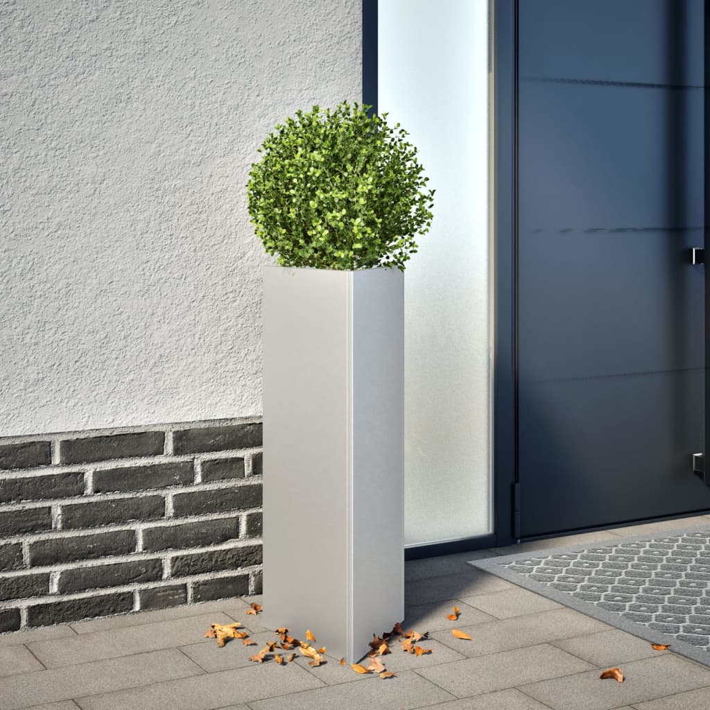 Plantekasser 2 stk 30x26x75 cm galvanisert stål