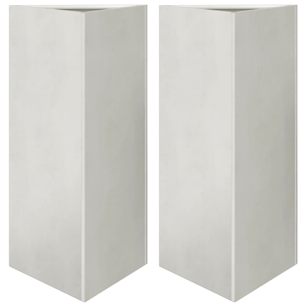 Plantekasser 2 stk trekantet 40x34,5x70 cm rustfritt stål