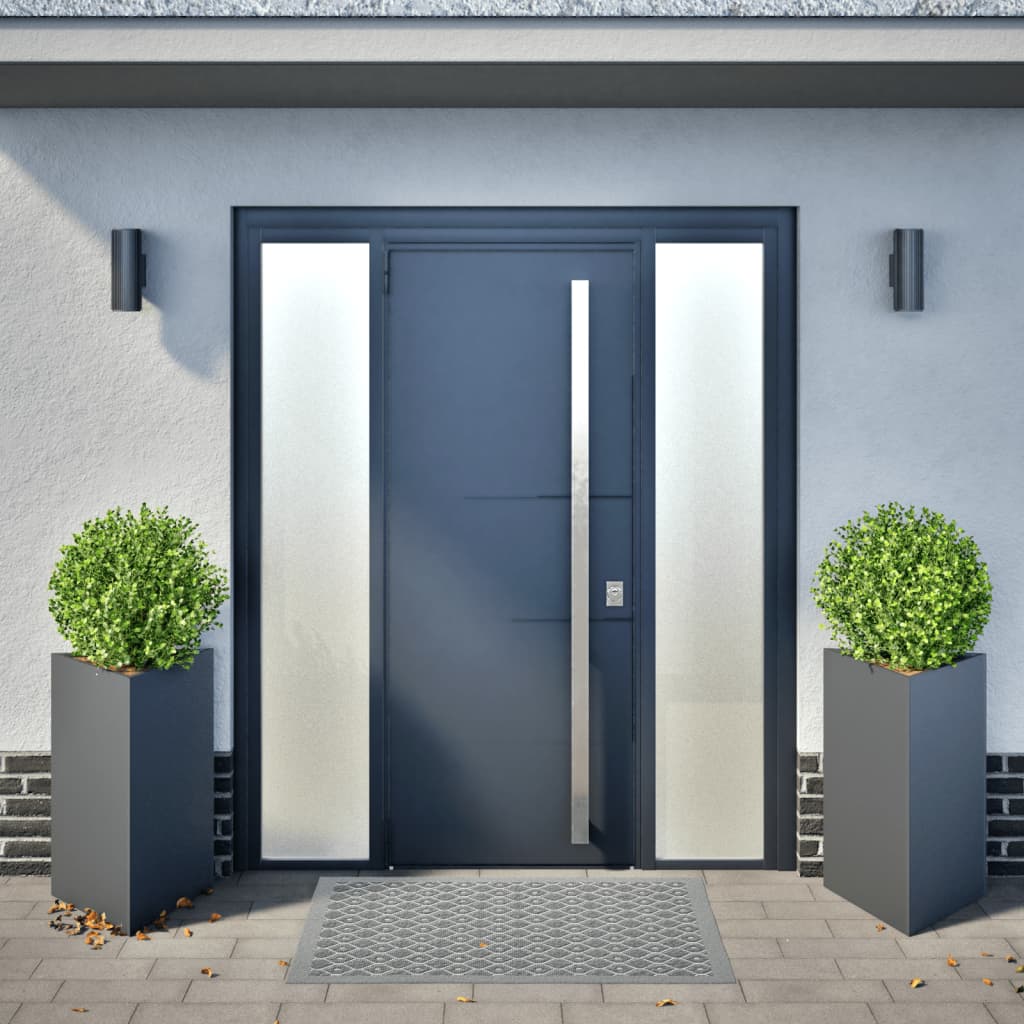 Plantekasser 2 stk antrasitt trekantet 50x43x75 cm stål