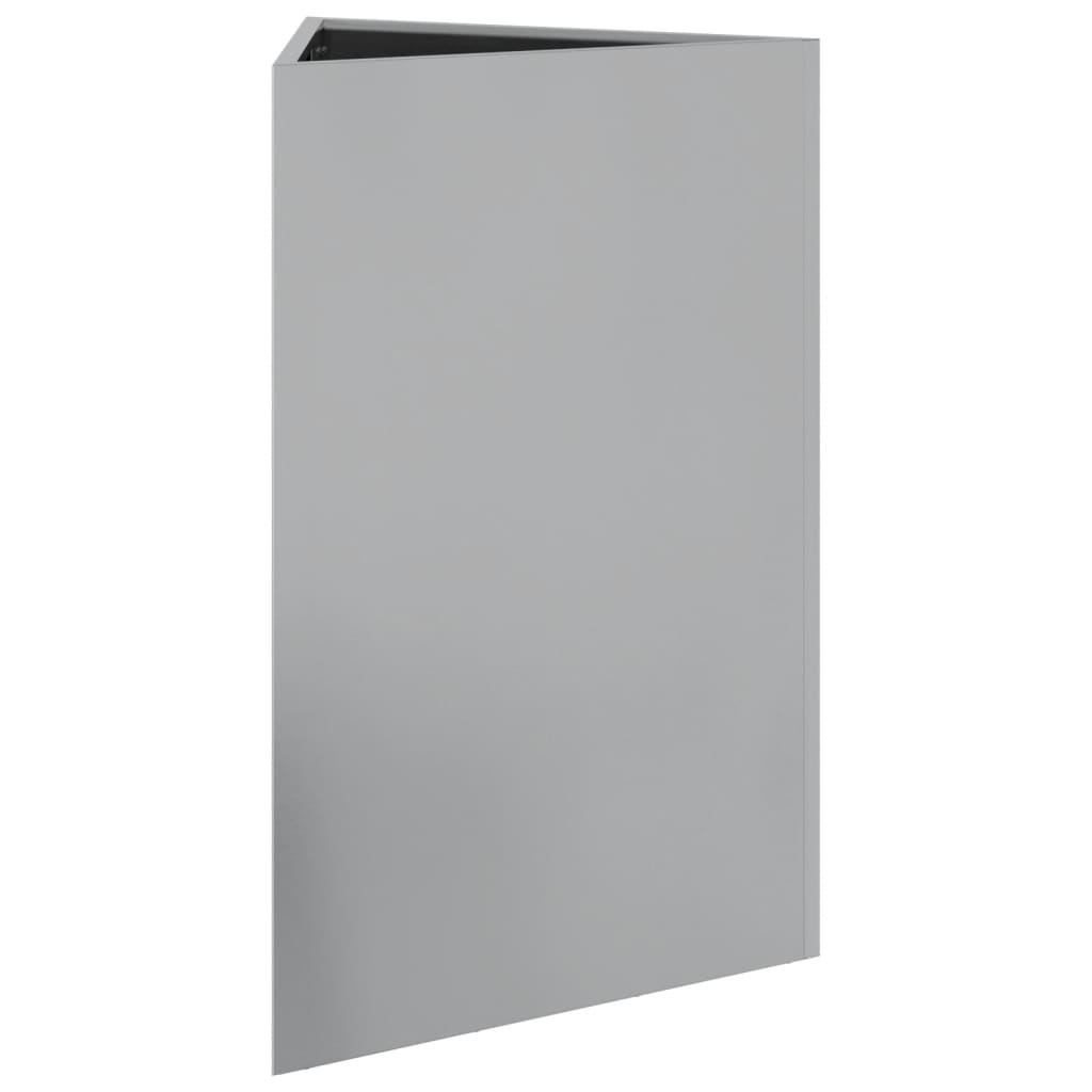 Plantekasser 2 stk trekantet 50x43x75 cm galvanisert stål