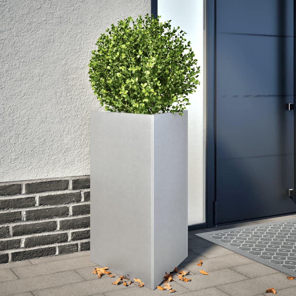 Plantekasser 2 stk trekantet 50x43x75 cm galvanisert stål