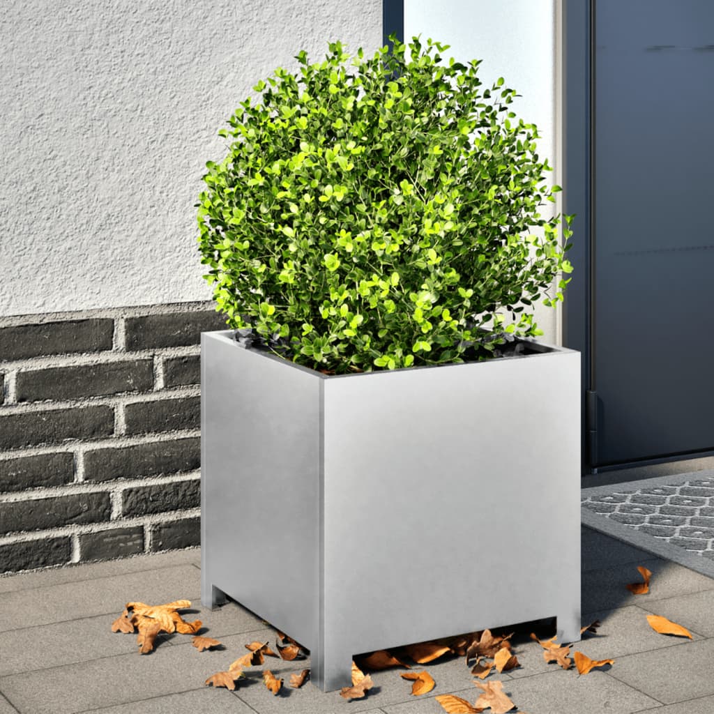 Plantekasser 2 stk 40x40x40 cm galvanisert stål