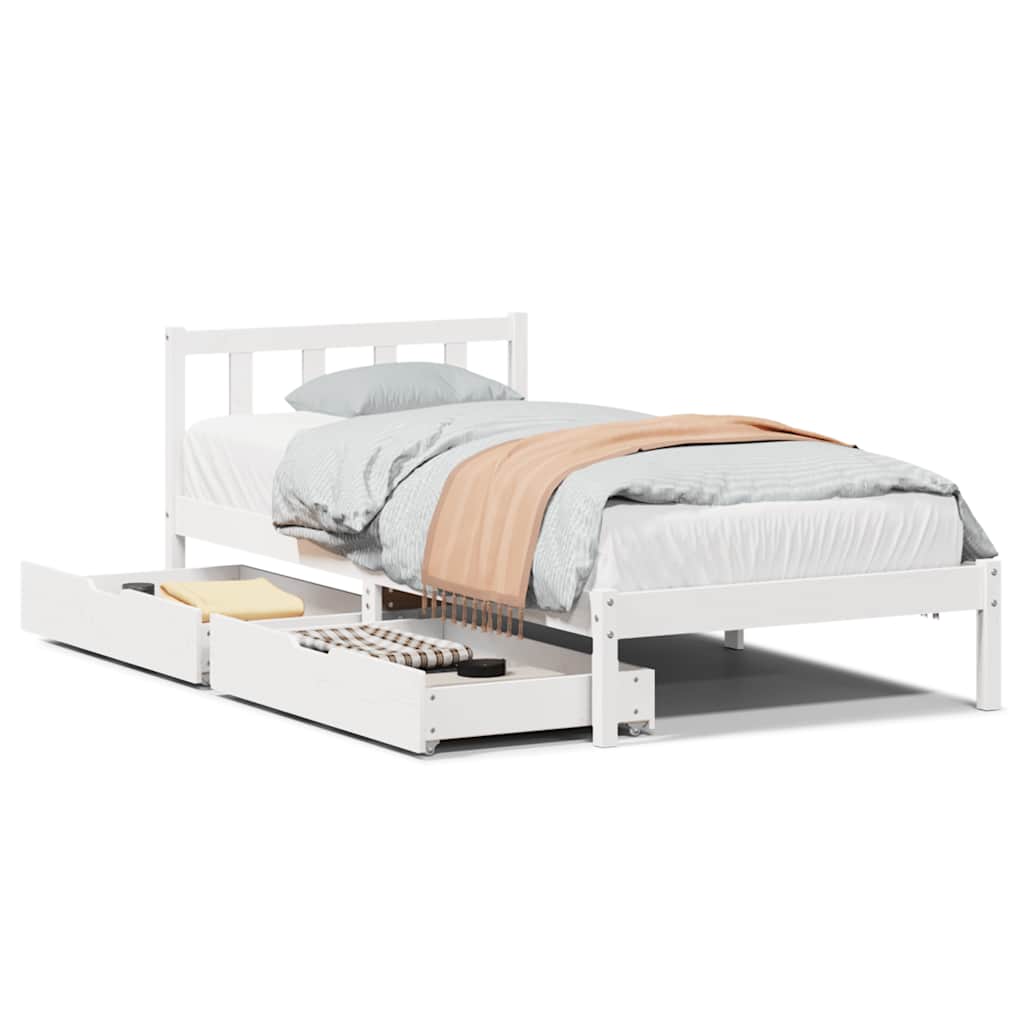Sengeramme uten madrass hvit 90x190 cm heltre furu