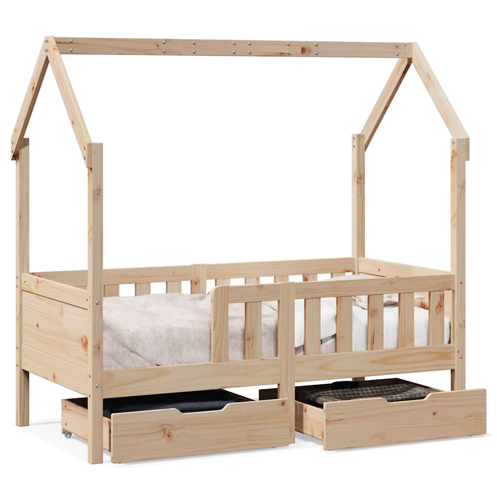 Barnesengeramme med skuffer 80x170 cm heltre furu