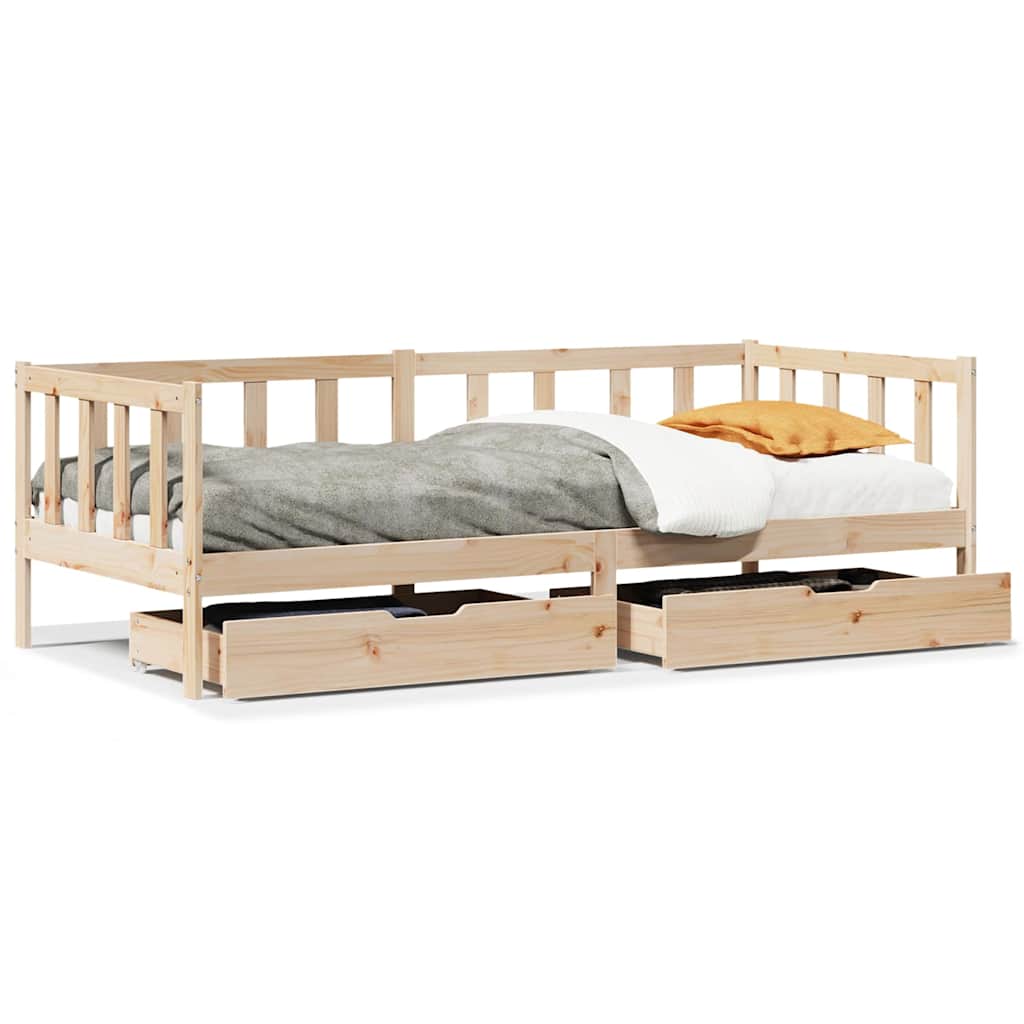 Dagseng med skuffer 80x200 cm heltre furu
