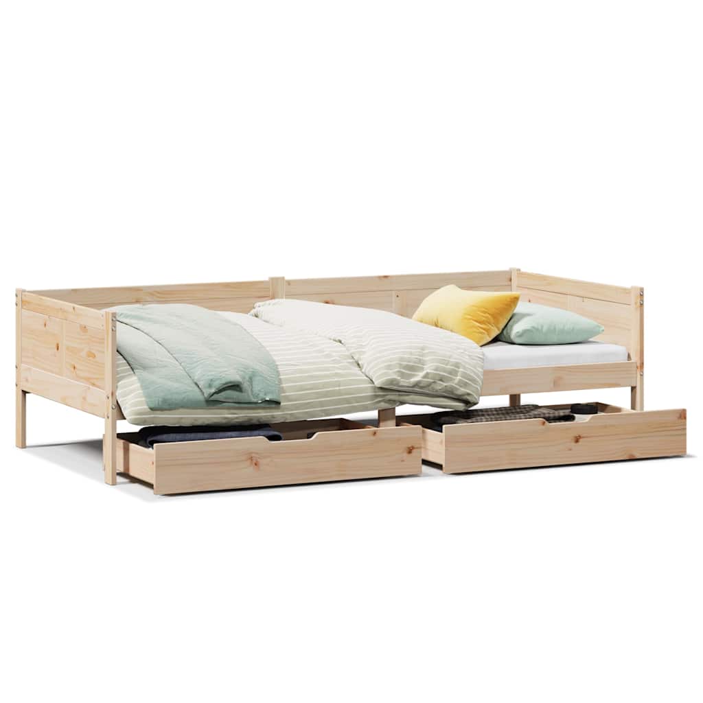 Dagseng med skuffer 80x200 cm heltre furu